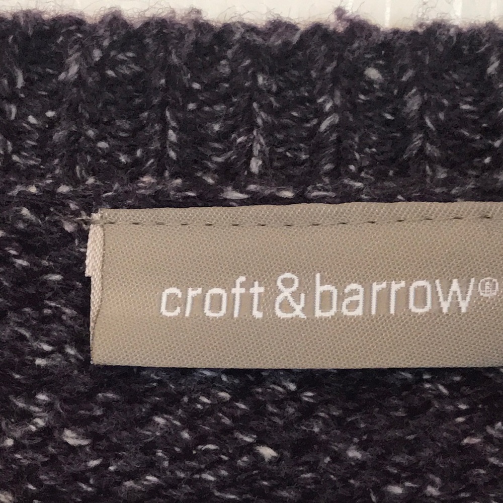 Croft & Barrow Long sleeve purple marled sweater - Picture 2 of 6